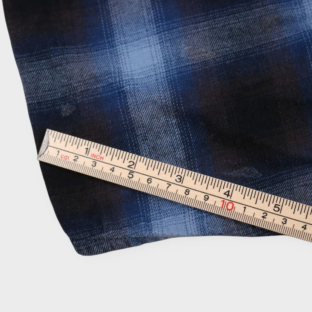 Cody James Men Button Up Shirt XLarge Blue Plaid Flannel Western Pearl Snap - Picture 13 of 14